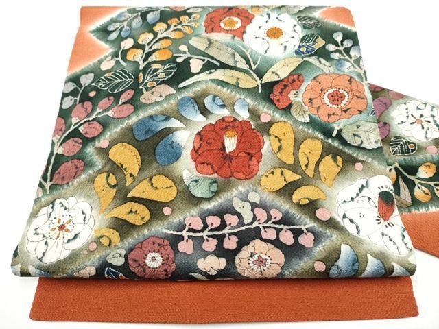 平和屋着物●九寸名古屋帯　作家物　辻が花　鬼しぼ縮緬　正絹　逸品　CABG8923hy