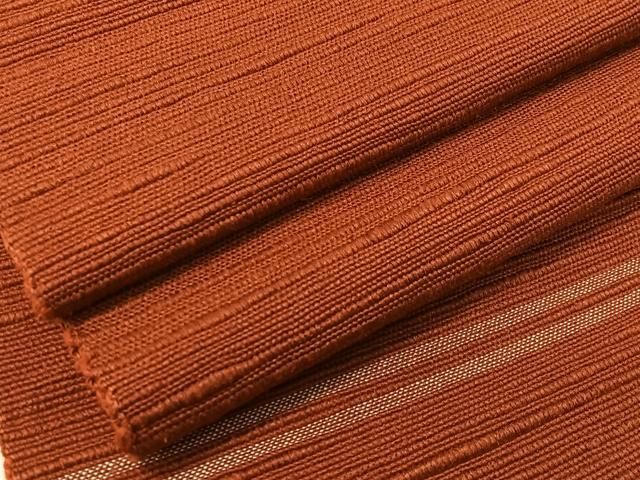 平和屋着物●八寸名古屋帯　信州紬　紅海老茶色　正絹　逸品　CABG7918vp