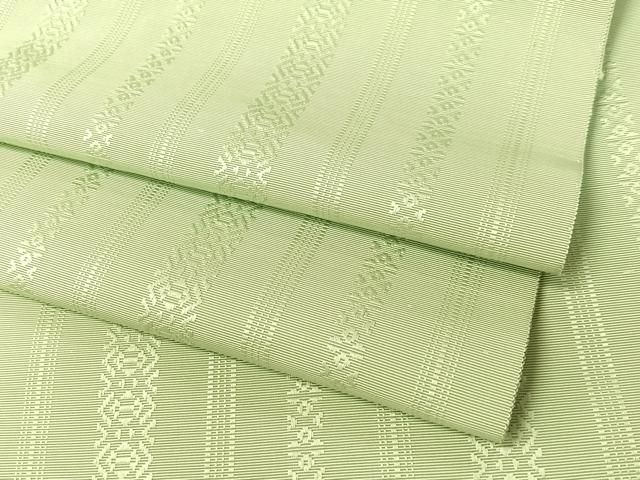 平和屋着物●本場筑前博多織　八寸名古屋帯　献上　白緑色　正絹　逸品　CABG7783vp