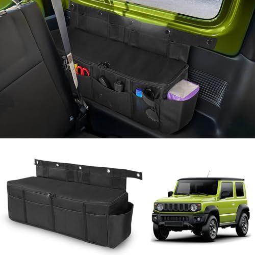 Auto Spec ジムニー ジムニーシエラ JB64W JB74W 専用 収納ボックス 後部座席収納 ヘッドレストホルダー マルチ収納ボックス テーブル 小物入れ ひっかき防止 スペース増やし 車中泊 取り付け簡単 左右側用 内装パーツ アクセサリー (as