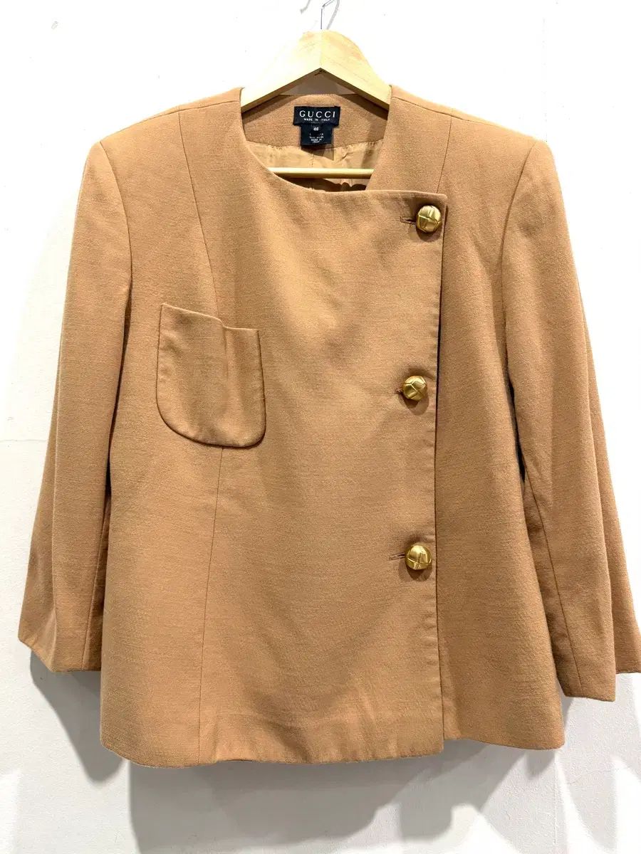 グッチ ウール ゴールド ジャケット 46 ベージュ 正規品