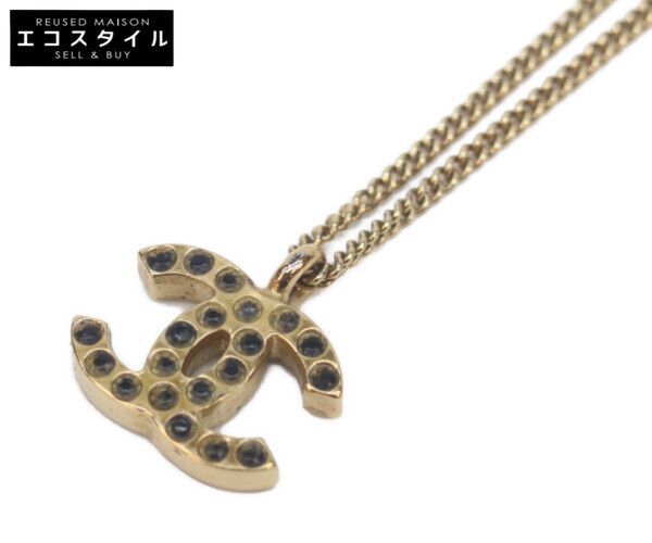 CHANEL シャネル 01A ココマーク ブラックストーン ネックレス