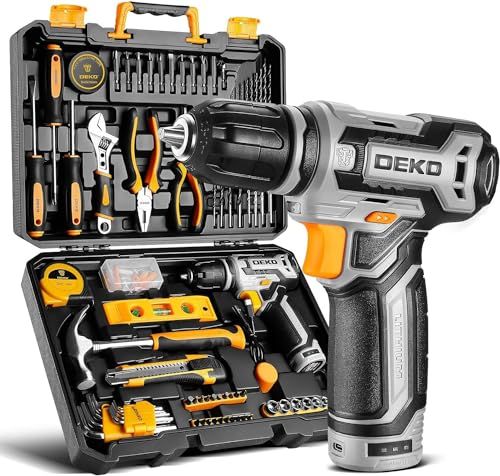 【12V電動ドリル付き】133点本組 工具セット ホームツールセット 家庭用 ツールセット 日曜大工 DIYセット 作業工具セット 家具の組み立て 住まいのメンテナンス用 修理道具セット 便利な収納ケース付き グレーmt f83af1a4