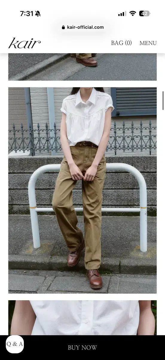 カイ(Kair) ヘリンボーン ファティーグ パンツ ベージュ Mサイズ