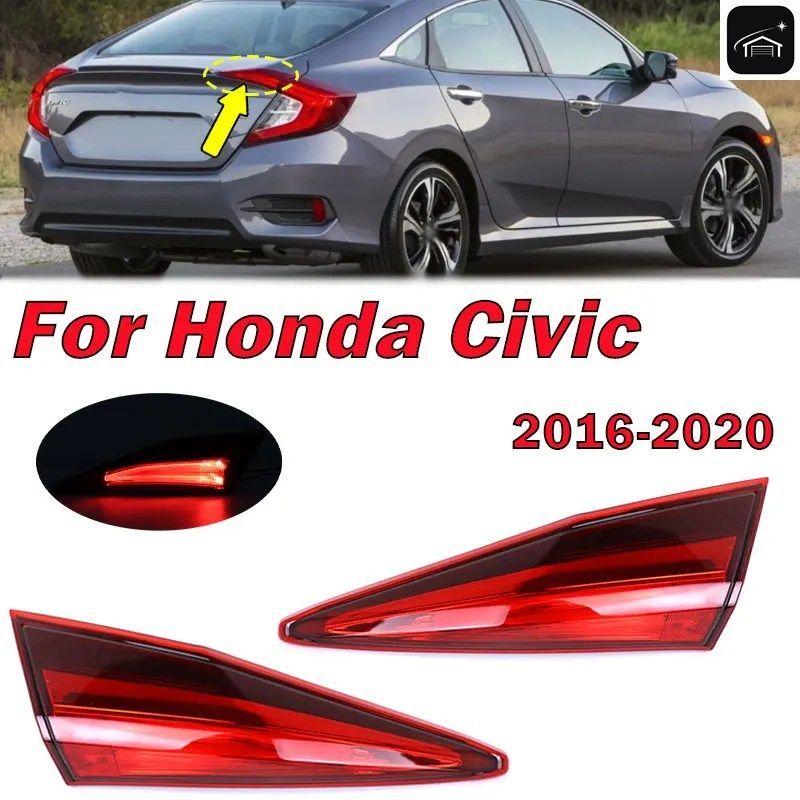 テールライト後継 ホンダ 10代目シビック 2016 - 19 車 左 右 後部 インサイド テールランプ ブレーキ警告灯 カスタム パーツ