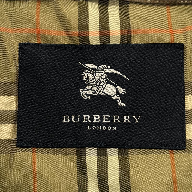 中古】BURBERRY ステンカラーコート サイズLL カーキ ライナー付き