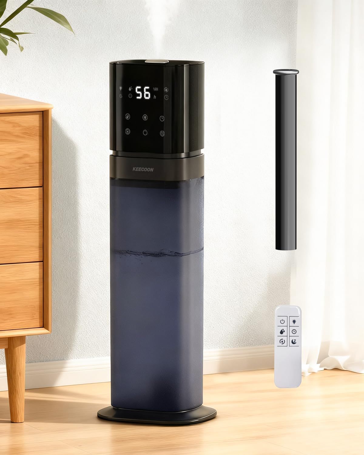 KEECOON 加湿器 大容量 8L 超音波式 業務用 透明タンク タワー型 業務用加湿器 上から給水 除菌 アロマ 切れタイマー リモコン 三段階噴霧量 連続48時間 自動湿度調整 睡眠モード 静音 省エネ 水漏れなし お手入れ簡単 リモコ ec7ebae1