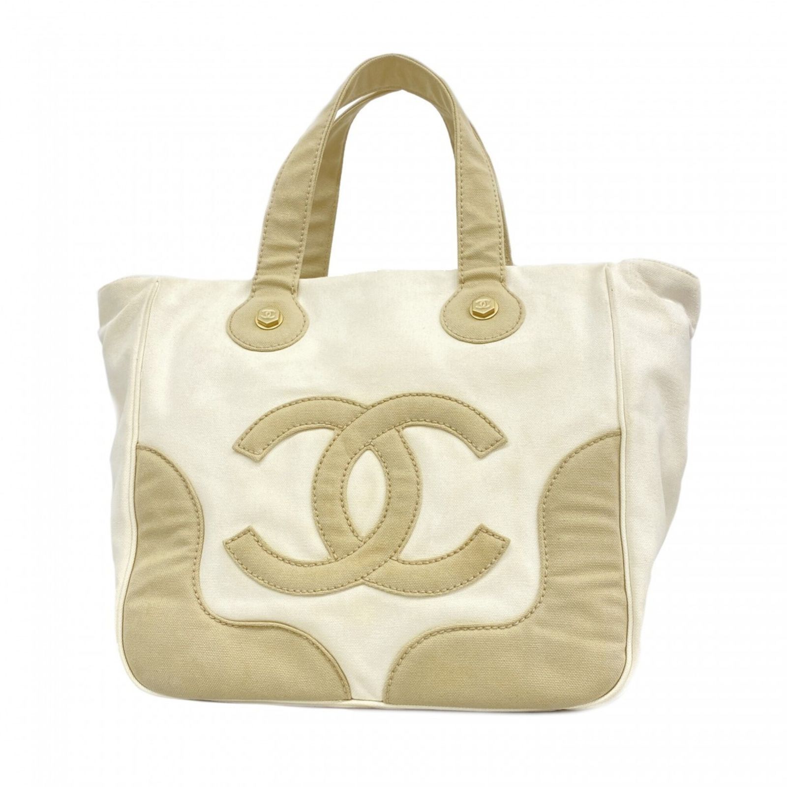 シャネル(Chanel) シャネル トートバッグ マシュマロ キャンバス ホワイト レディース