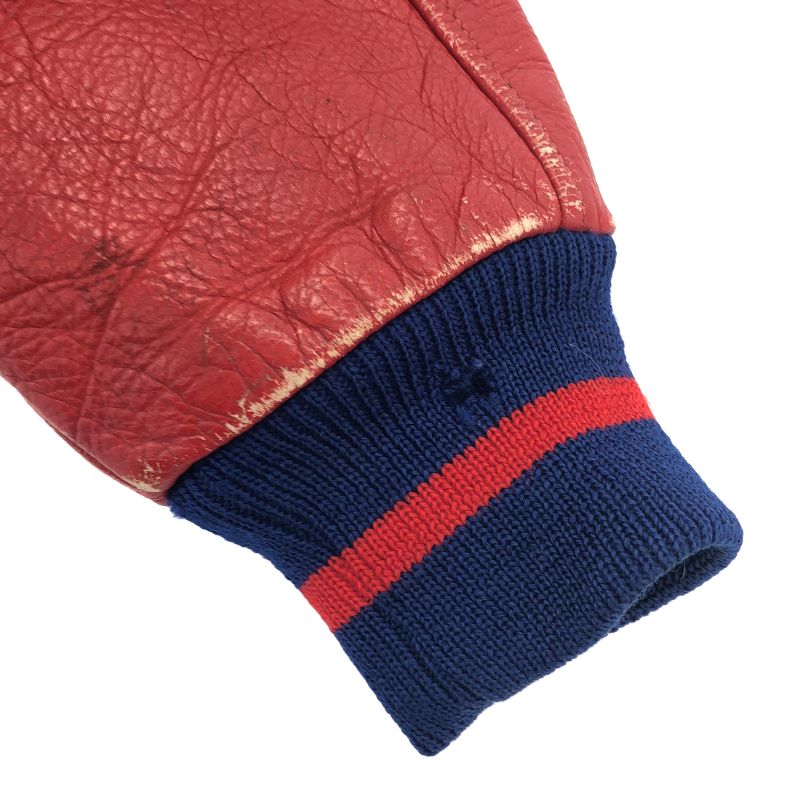 中古】60s LASLEY KNITTING スタジャン 44 レッド×ブルー ラスレイ