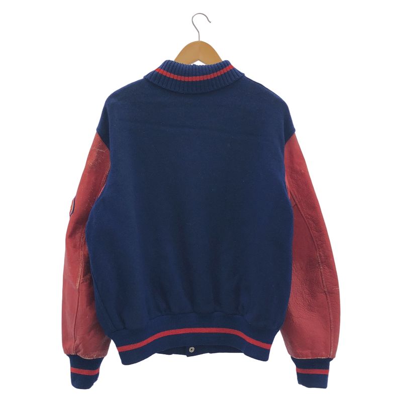 中古】60s LASLEY KNITTING スタジャン 44 レッド×ブルー ラスレイ