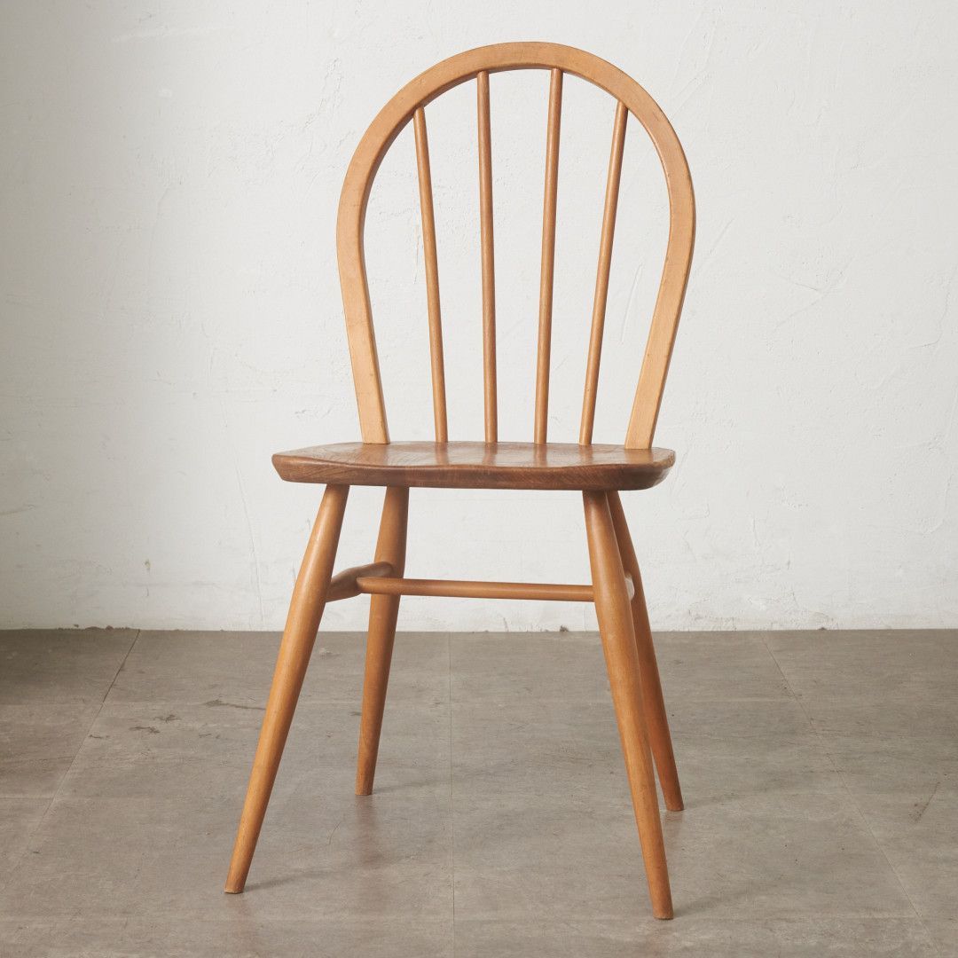 ercol フープバックチェア 4本 スポーク アーコール ダイニングチェア 英国 ヴィンテージ 曲木 椅子 エルム 天然木 イギリス 100048