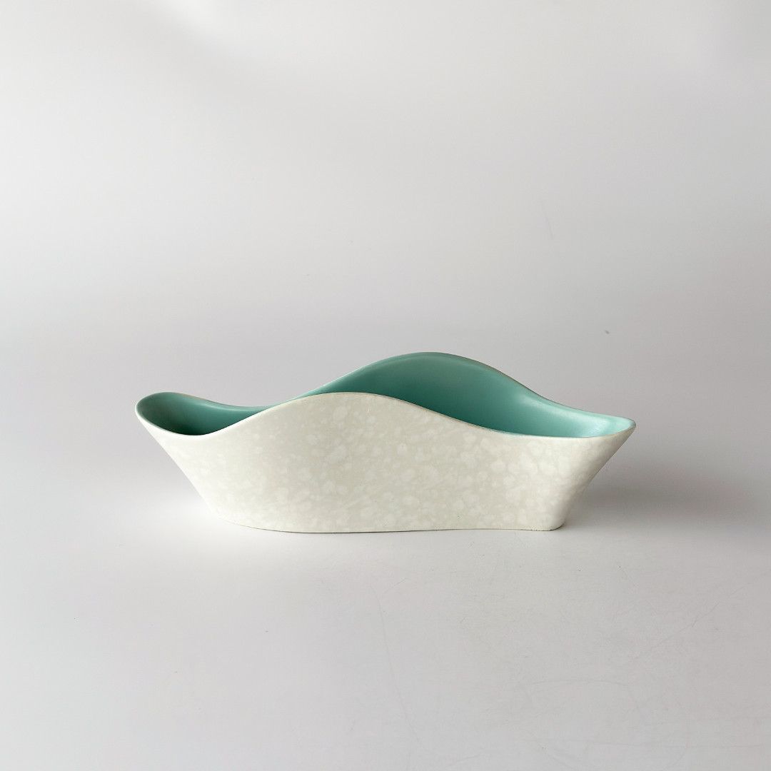 Poole Pottery プールポタリー Twintone フラワーベース Freeform wave 花器 オブジェ 置物 小物入れ ツイントーン 英国 陶器 100657