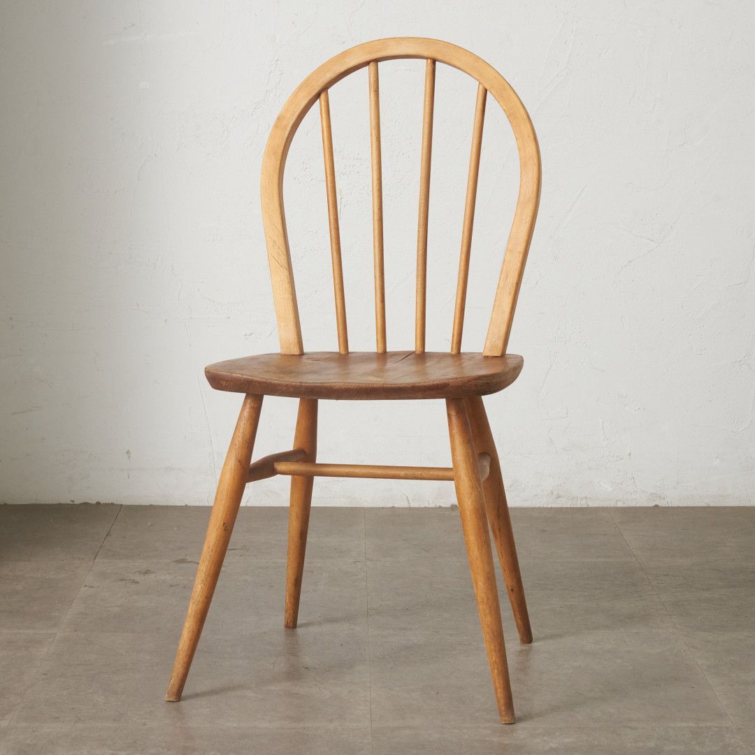 ercol フープバックチェア 4本 スポーク アーコール ダイニングチェア 英国 ヴィンテージ 曲木 椅子 エルム 天然木 イギリス 101139