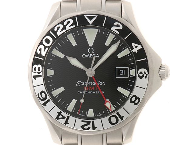 OMEGA オメガ シーマスター GMT 2234.50.00 腕時計 ステンレススチール ブラック文字盤 自動巻き メンズ【中古】472