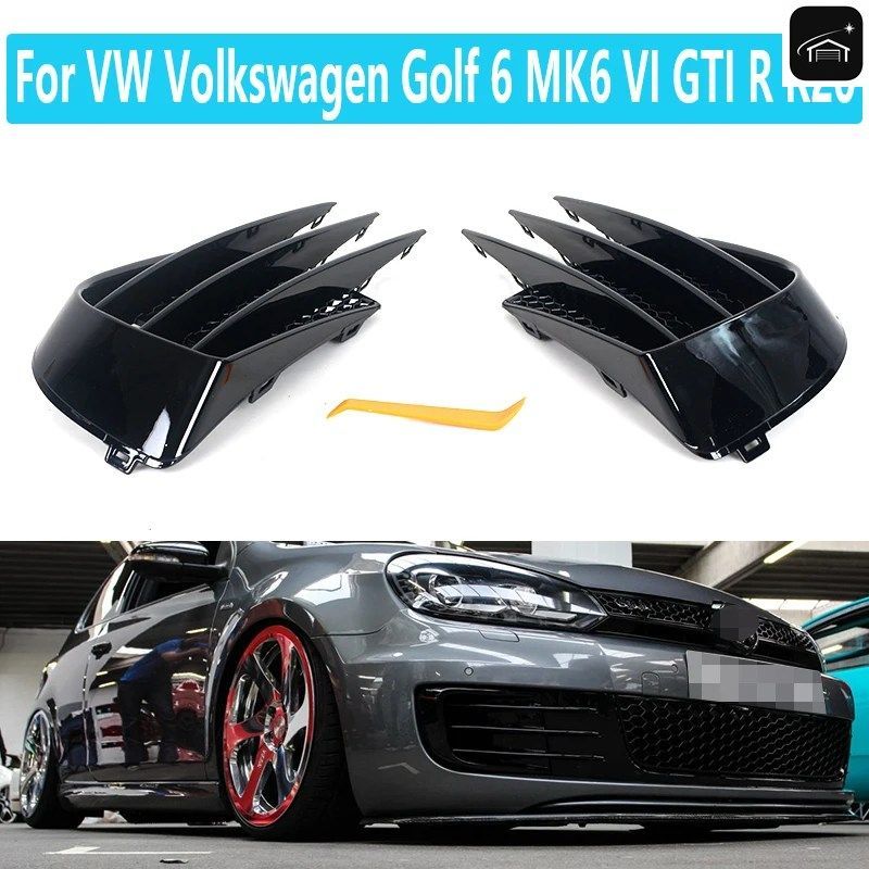 ABSフォグランプE VW フォークスワーゲン ゴルフ6 MK6 VI GTI R R20 車用フロントフォグライトフードアイブロウアイドウィンドナイフカバー