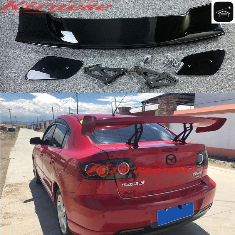 マツダ3 セダン4ドア 2009-2021 GTスタイル トランクリップスポイラー 外装色同色リアウィングカー デコレーションカスタムパーツ