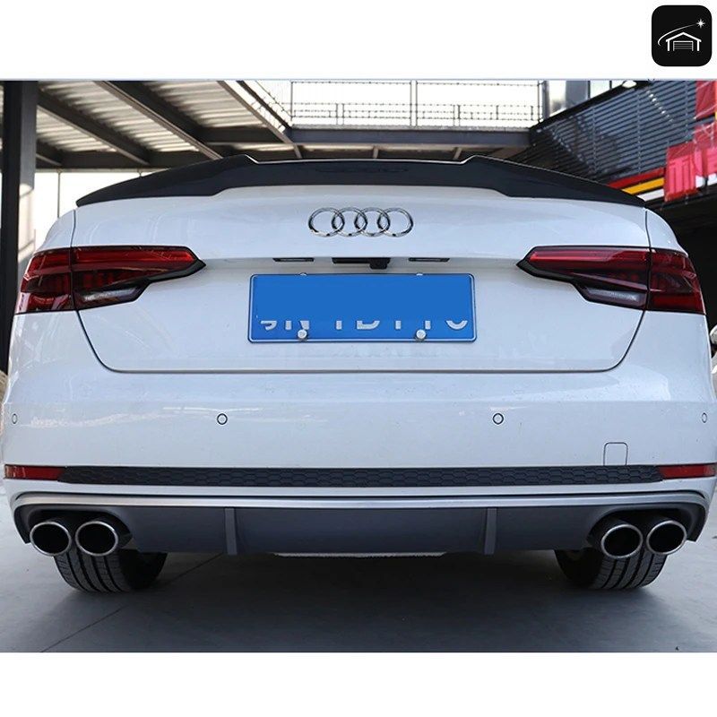 アウディ A4 B9 4ドアセダン 2016 2017 2018 M4スタイル カーボンファイバー製リアウイング ルーフ リアボックス 装飾スポイラー カスタム