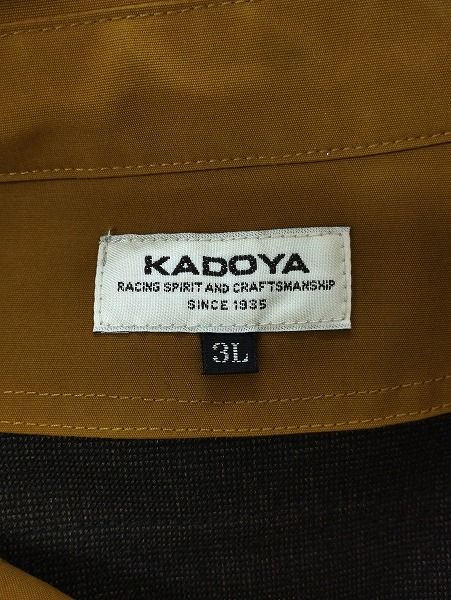 W135 [人気] KADOYA カドヤ ジャケット 3L 茶系 ALTER KEIS RIDERS COACH JACKET | ★