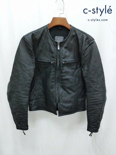 W137 [人気] KADOYA カドヤ ジャケット M ブラック パンチングレザー KVXPLJ-1129 牛革 | ★