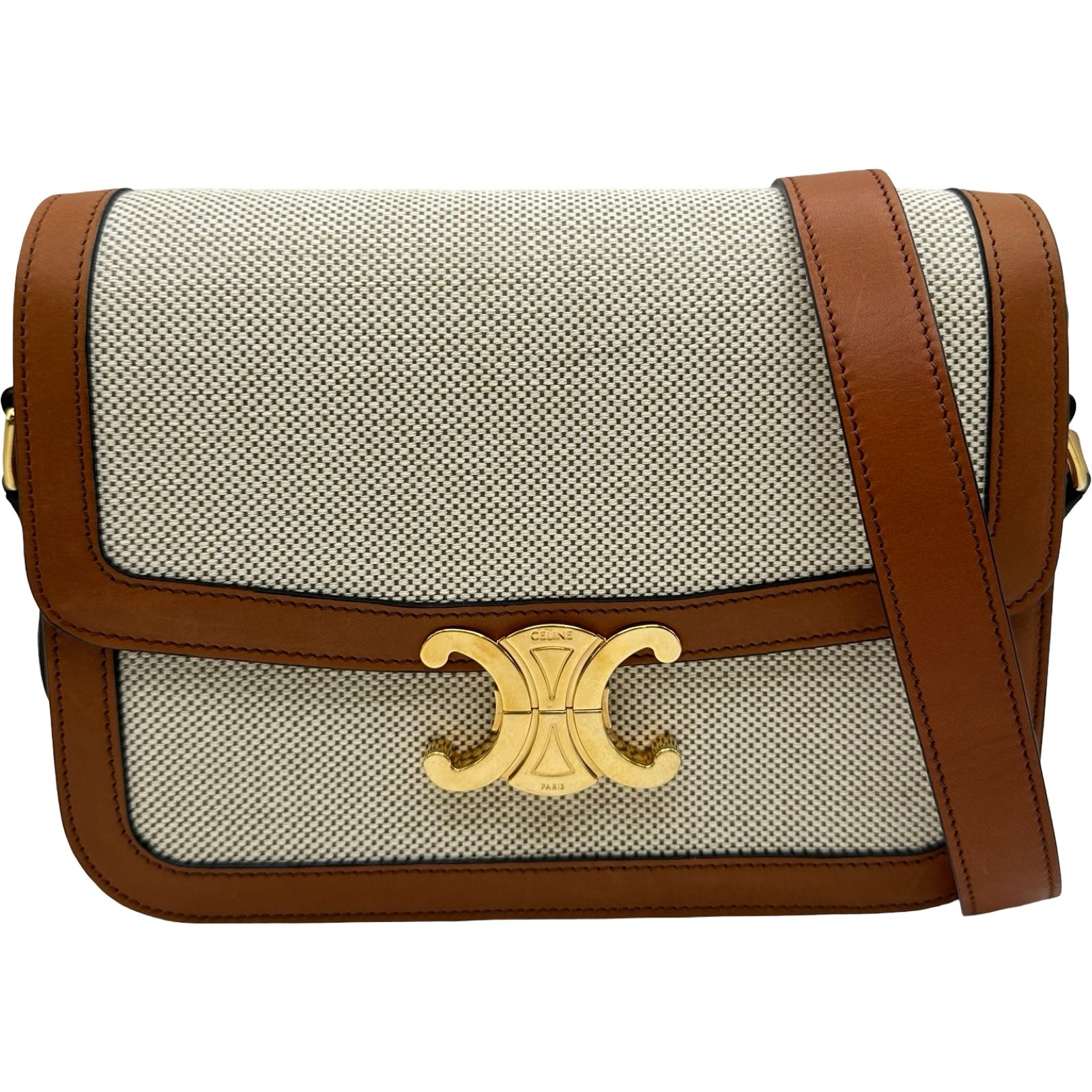 セリーヌ CELINE クラシックトリオンフバッグ 191242EGC.02NT ナチュラル/タン モノグラム・アンプラント レディース ショルダーバッグ
