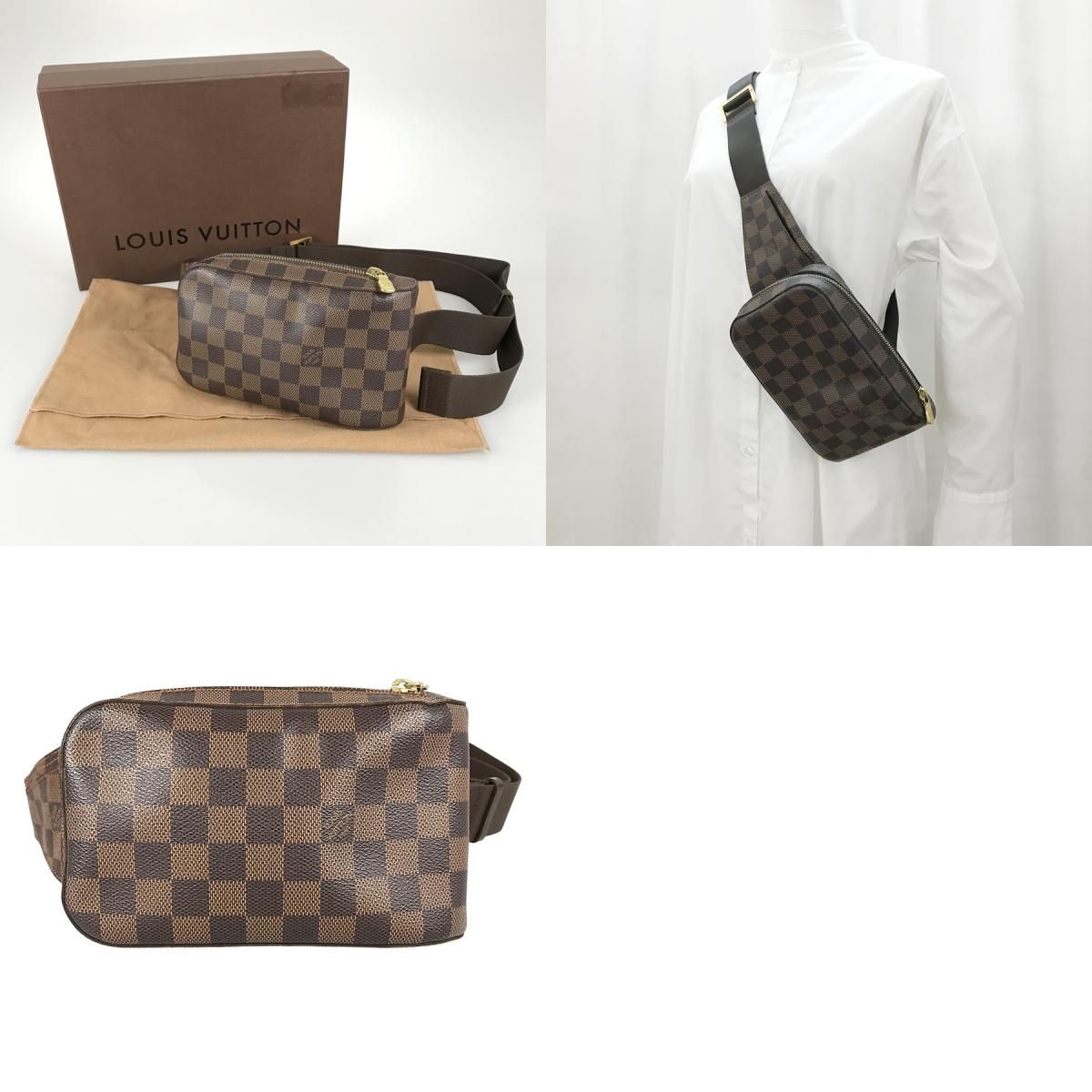 ルイ・ヴィトン LOUIS VUITTON ダミエ ジェロニモス N51994 PVC ボディ 