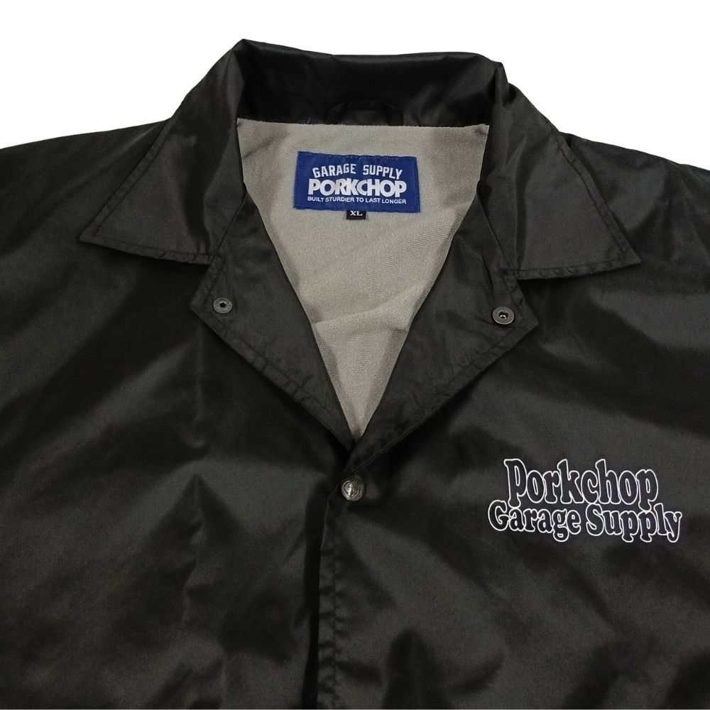 SIZE M ポークチョップナイロンコーチジャケット PORKCHOP GARAGE SUPPLY ポークチョップ 80s CALIF COACH JKT プリント