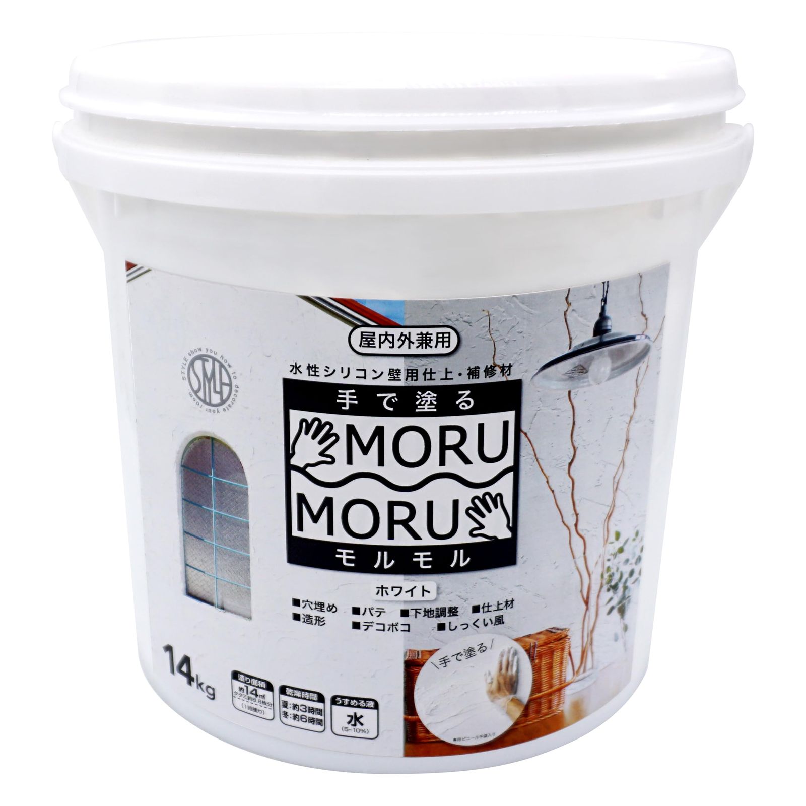 ニッペ ペンキ 塗料 STYLE MORUMORU モルモル 14kg 水性 つやなし 屋内外 日本製 4976124882548/