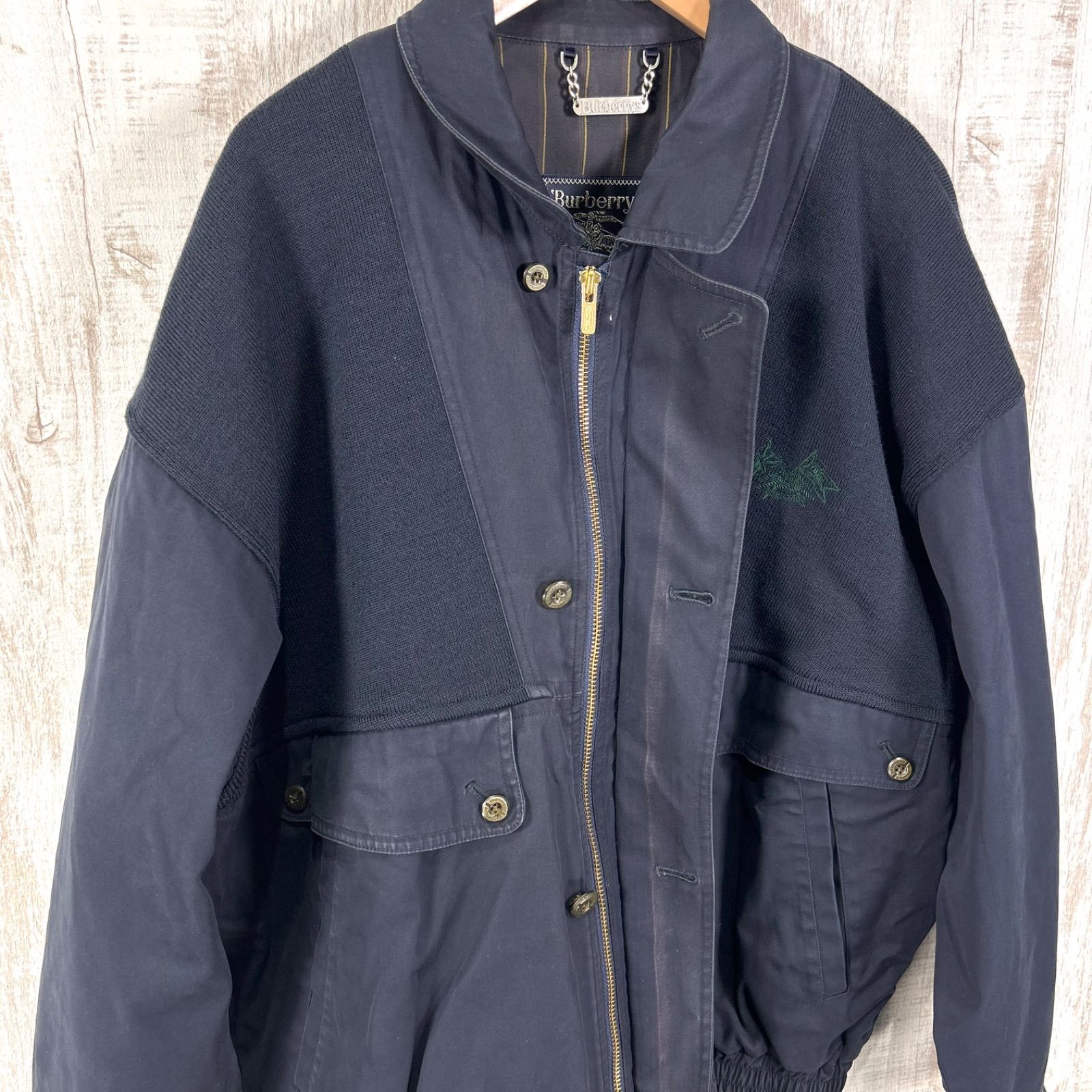 古着 90s Burberrys ヴィンテージ バーバリーズ ニット切替 スイング