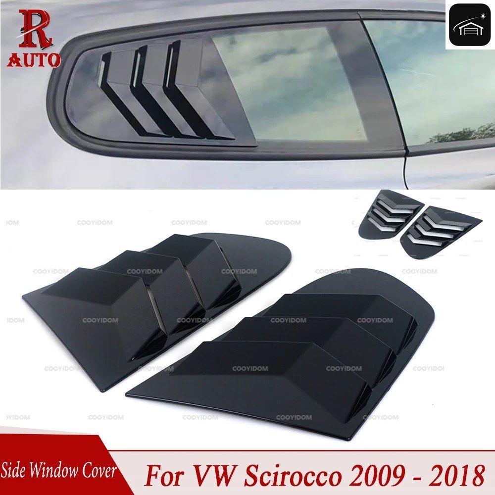 ベント カーボン表面スタイルスポイラー装飾クォーターサイドウィンドウルーバースクープVWシロッコ2009-2018 カスタムパーツ