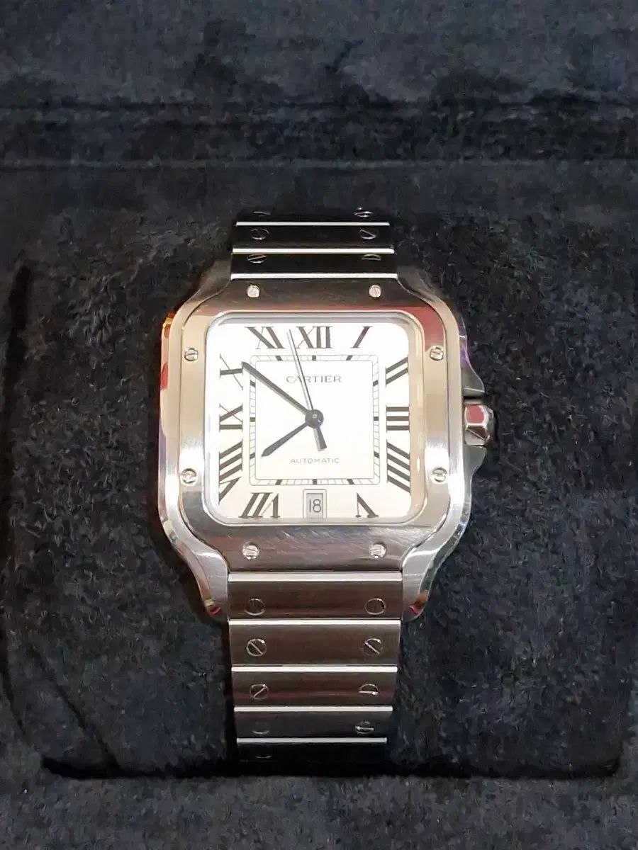 Cartier カルティエ サントス ラージ 白文字盤 韓国国内 フルセット