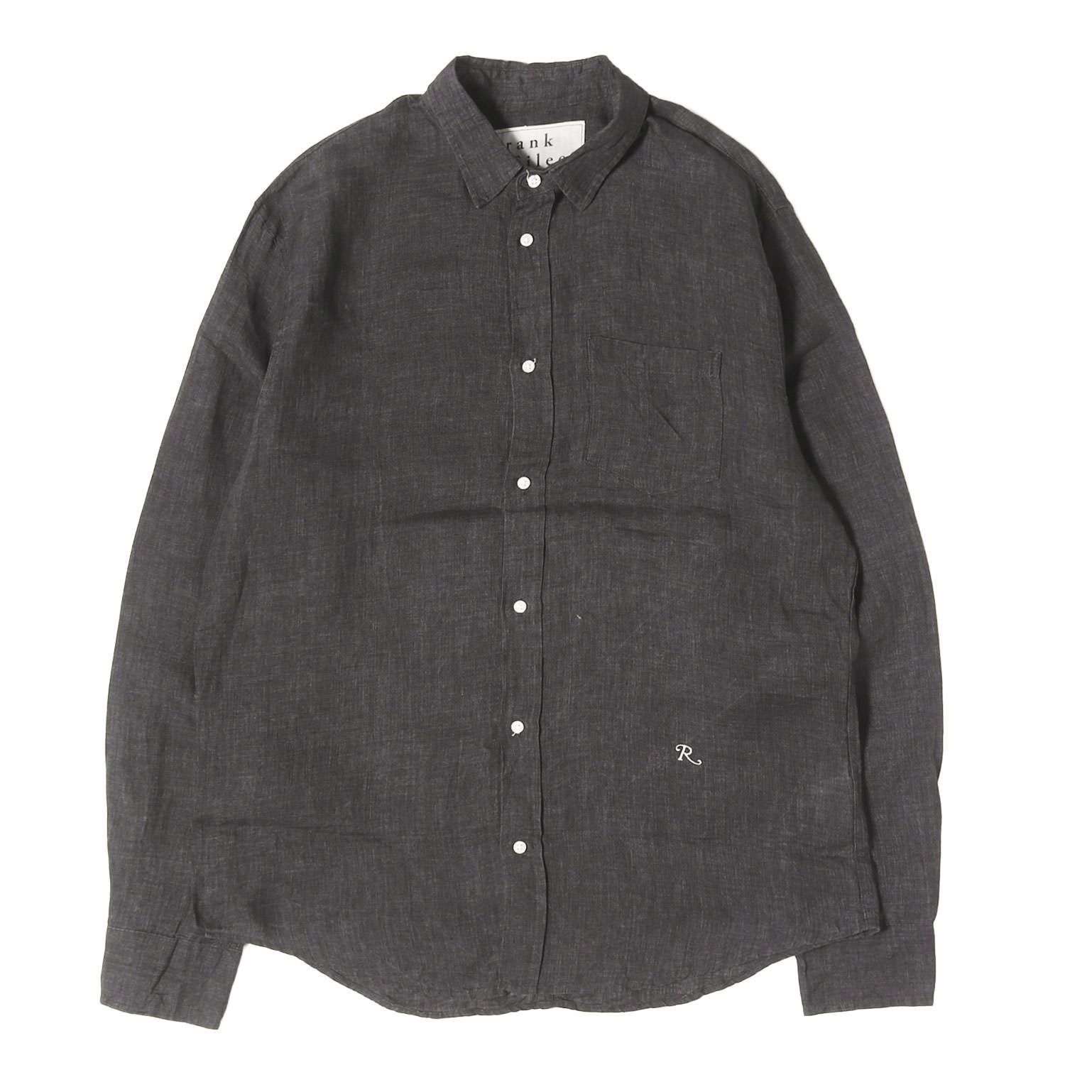 Ron Herman ロンハーマン シャツ ヘザーブラック 黒 サイズ:M 22SS Frank & Eileen Rロゴ刺繍 リネン シャツ (RHC LUKE / LINEN) トップス カジュアルシャツ 長袖【メンズ】【中古】
