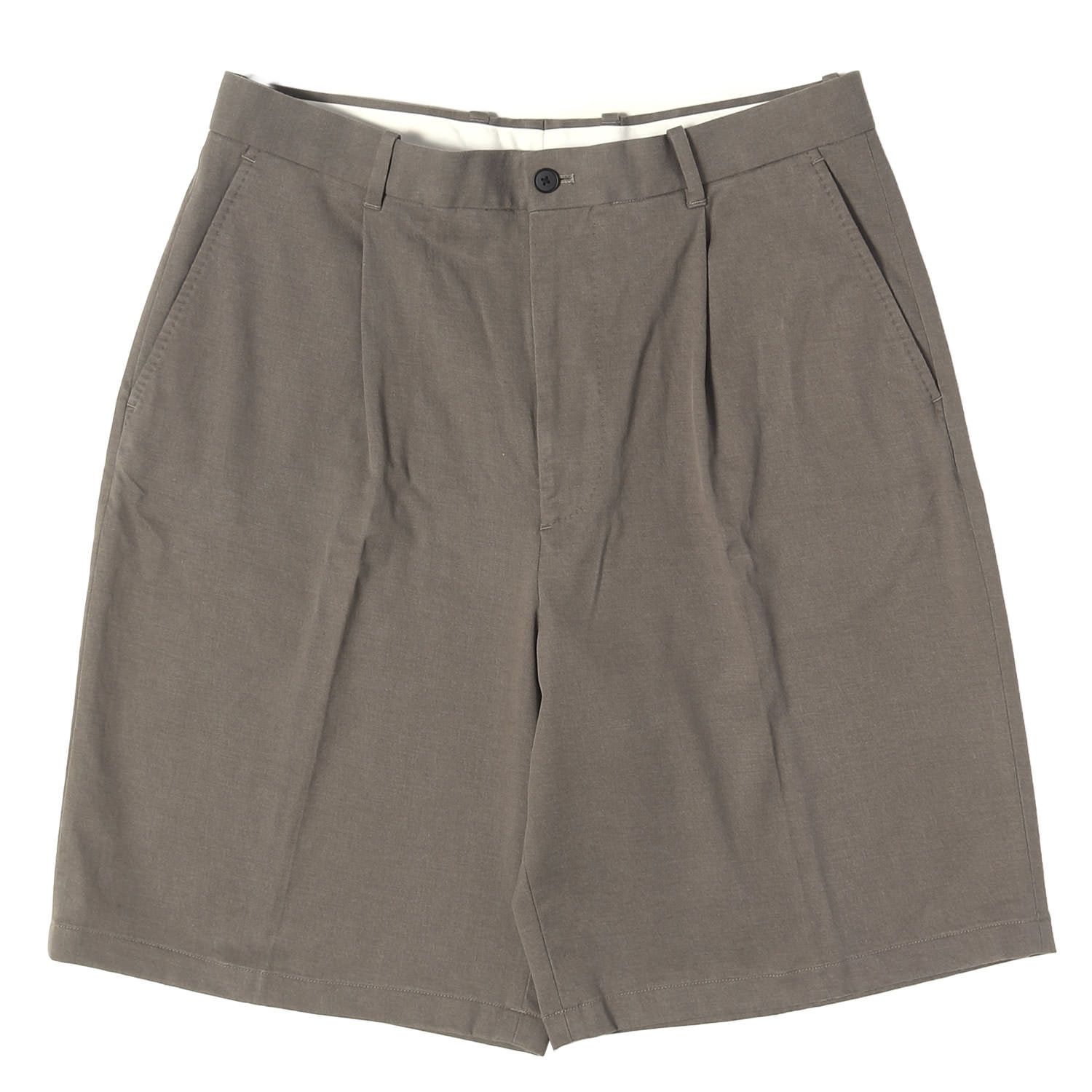 【美品】STEVEN ALAN スティーブンアラン パンツ チャコールグレー サイズ:L 24SS グレース ツイル アウト ワンプリーツ ショートパンツ ボトムス ショーツ【メンズ】【中古】