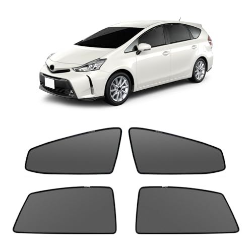 新型 プリウス40系 ZVW40系 メッシュカーテン マグネット式 遮光 換気 サイドバイザー 車用 pruis40系 サンシェード 車種専用設計 虫除け 折り畳み式 日除け アクセサリー カスタム パーツ 4枚as