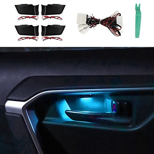 Rifoda トヨタ 新型RAV4 50系 インナードアハンドル led 雰囲気灯 専用設計 ドア ノブ ハンドル LED ライト イルミネーション カバー ルーム ランプ 取付簡単 取付け説明書付(アイスブルー)as