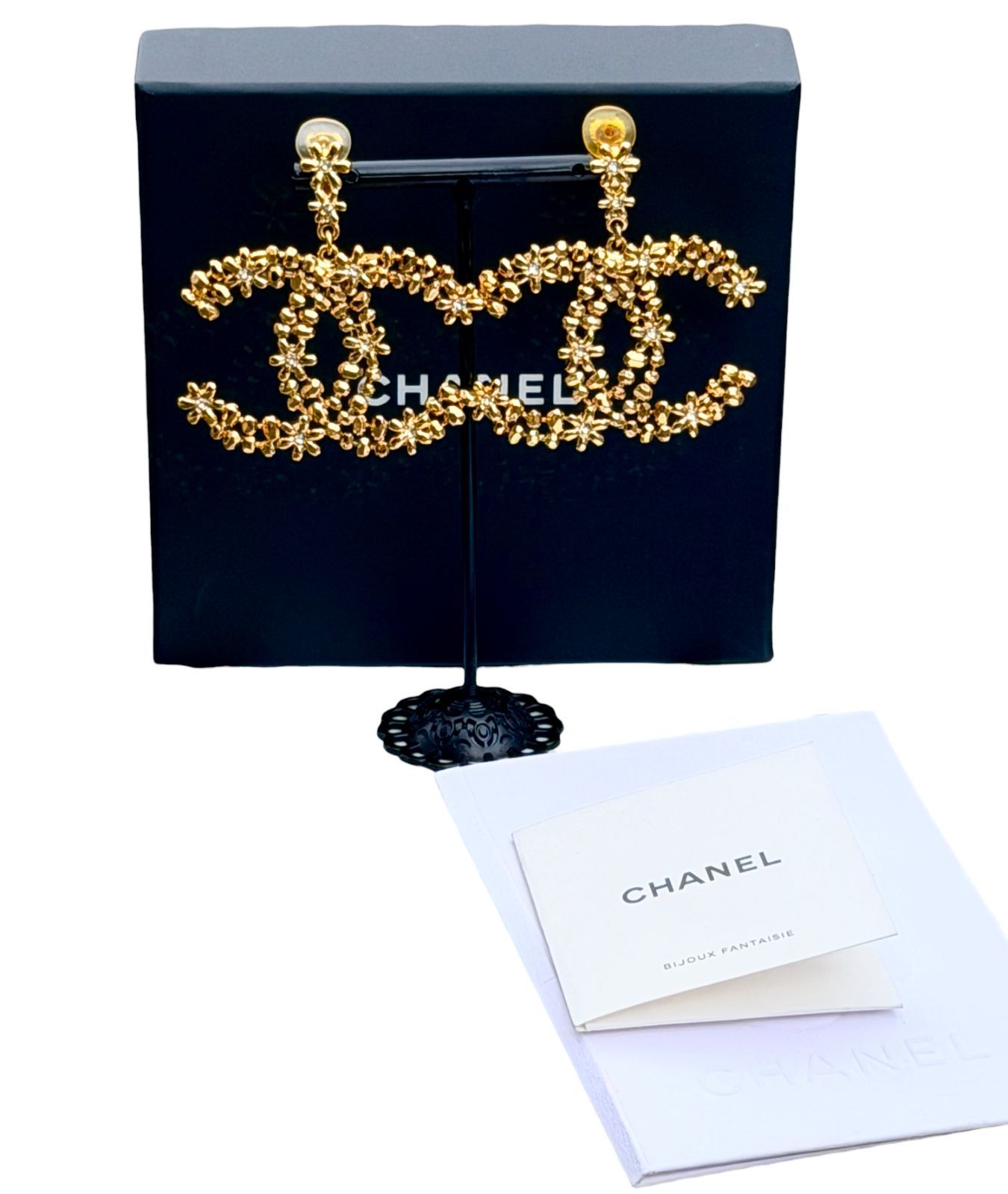 新品未使用　　CHANEL BIGココピアス 超美品◇シャネルCHANELデカCOCOマークBIGぶら下がりHoopフラワー
