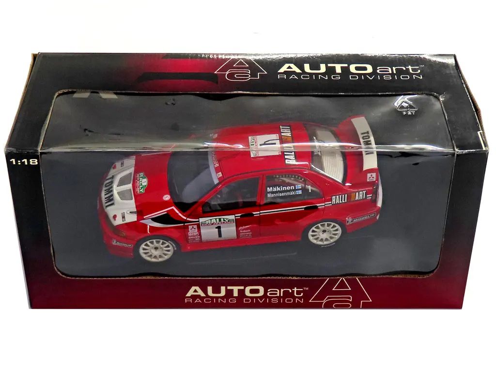 【中古】ミニカー 1/18 MITSUBISHI LANCER EVO VI WRC ’99 MICHELIN #1(レッド×ホワイト) 「RACING DIVISION」 [89941]