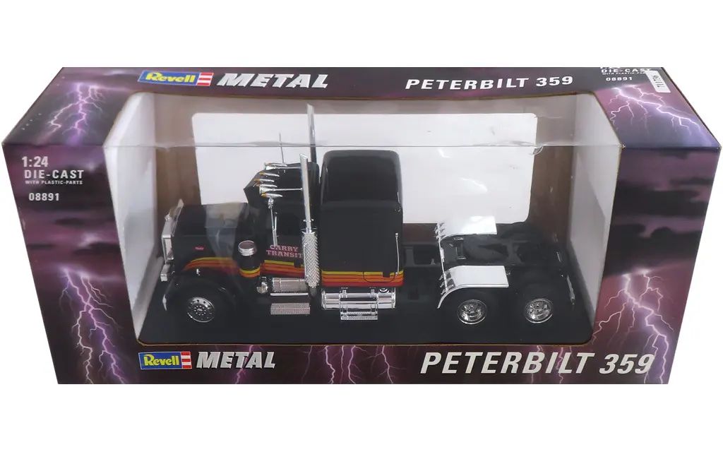 【中古】ミニカー 1/24 PETERBILT 359(ブラック×イエロー×レッド) [08891]