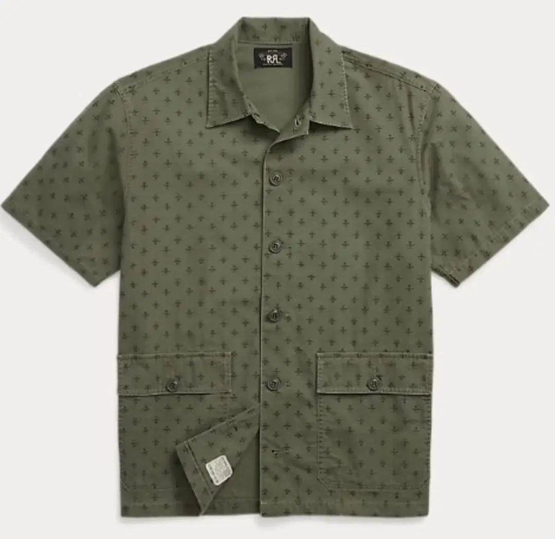 RRL(ダブルアールエル) プリント リップストップ 半袖 シャツ