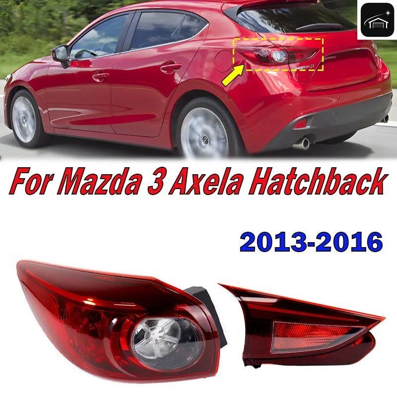 マツダ3 アクセラ ハッチバック 2013-2016 車内リアバンパーテールライトアウターテールランプブレーキストップランプテールライトカスタム