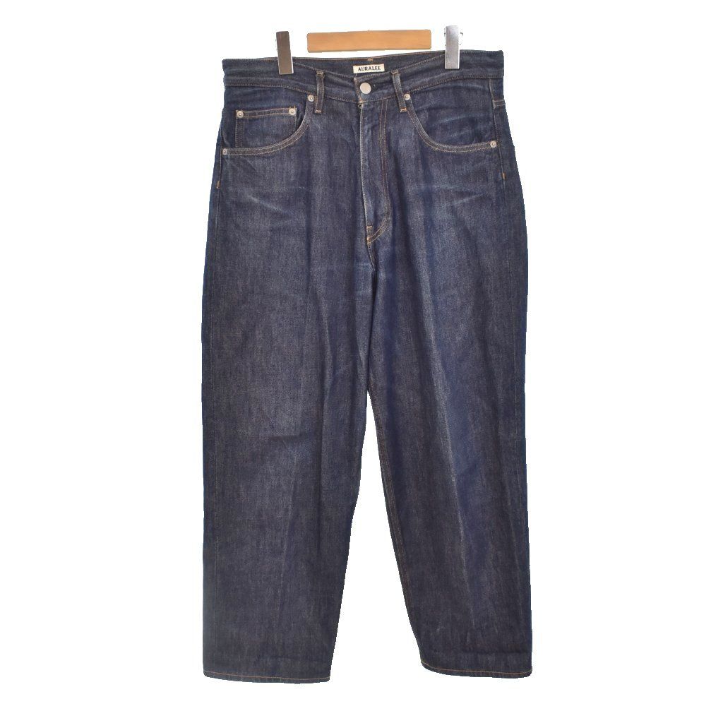 オーラリー AURALEE HARD TWIST DENIM WIDE PANTS ハードツイストデニムワイドパンツ 30 紺 ネイビー A21AP04DM