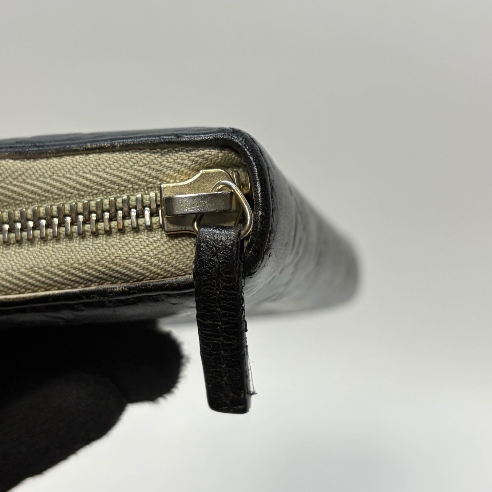 4570 GUCCI グッチ 長財布 シマレザー ラウンドファスナー - メルカリ