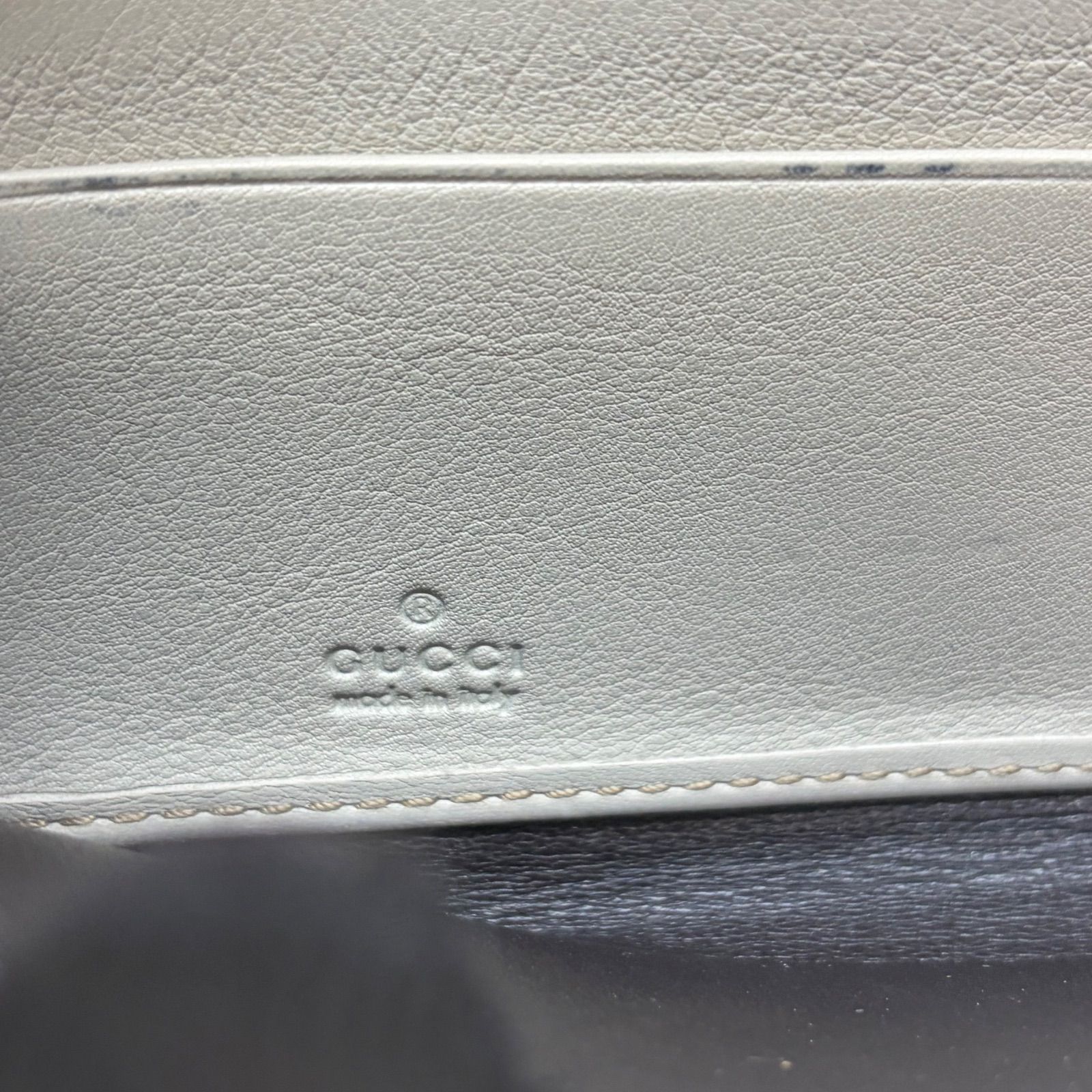 4570 GUCCI グッチ 長財布 シマレザー ラウンドファスナー - メルカリ