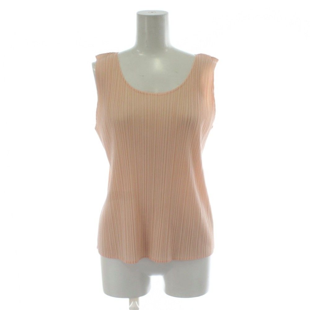 プリーツプリーズ PLEATS PLEASE タンクトップ 3 ピンク ノースリーブ プリーツ Uネック PP13-JK124 /PP ■GY40