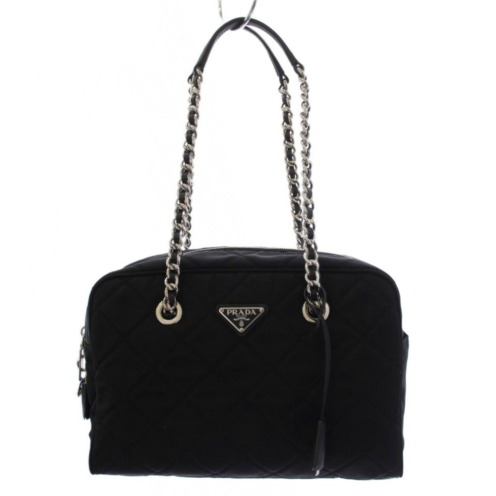 プラダ PRADA テスート ナイロン サフィアーノ キルティング ショルダーバッグ 黒 1BB072 /KH ■OH