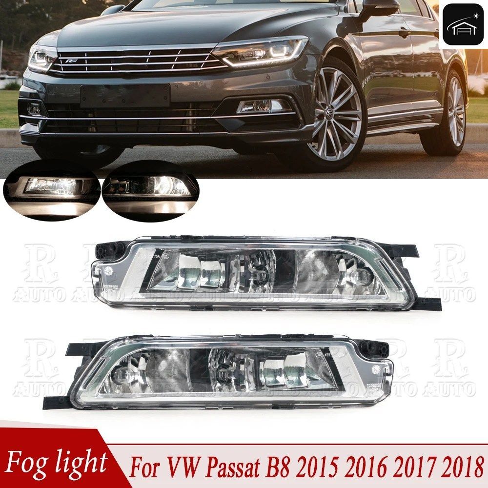 フロントバンパーフォグランプアセンブリ フォグライト カーライト バルブ付き VW パサート B8 2015 - 18 3G0941661H 3G0941662H