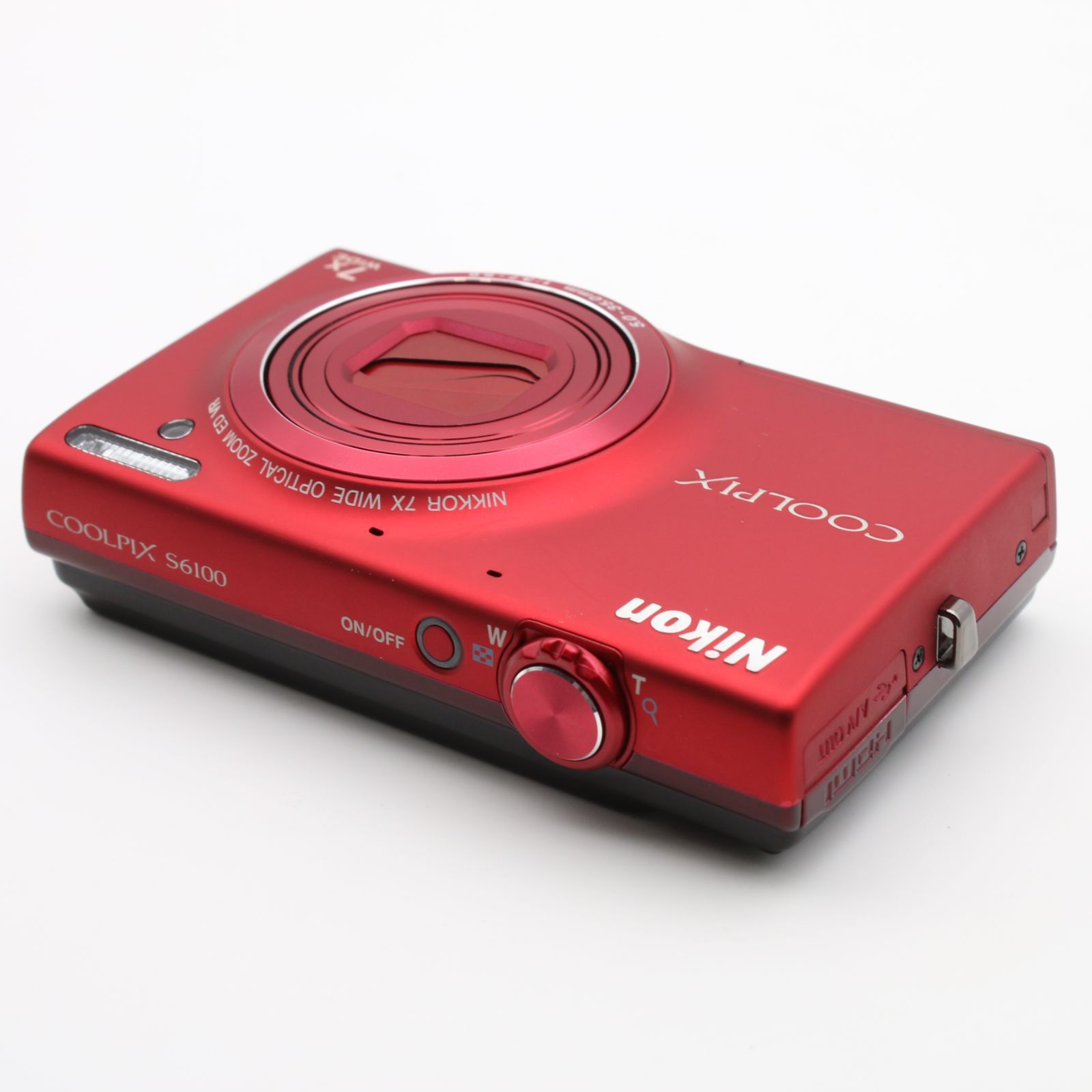 極上品】 Nikon COOLPIX S6100 レッド デジタルカメラ #090VV0689