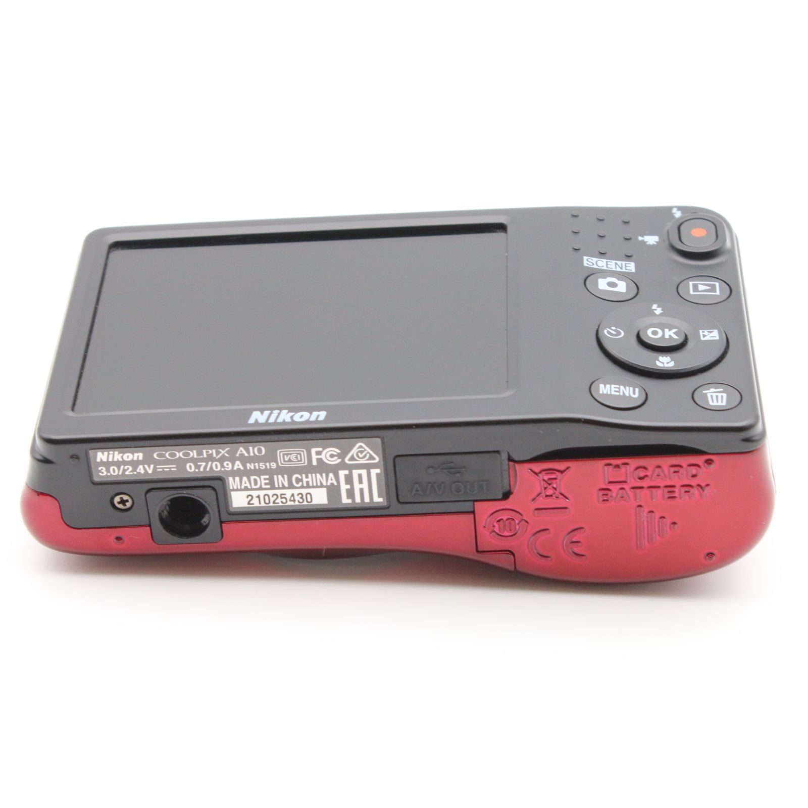 極上品】 Nikon COOLPIX A10 レッド 光学5倍ズーム 1614万画素 乾電池