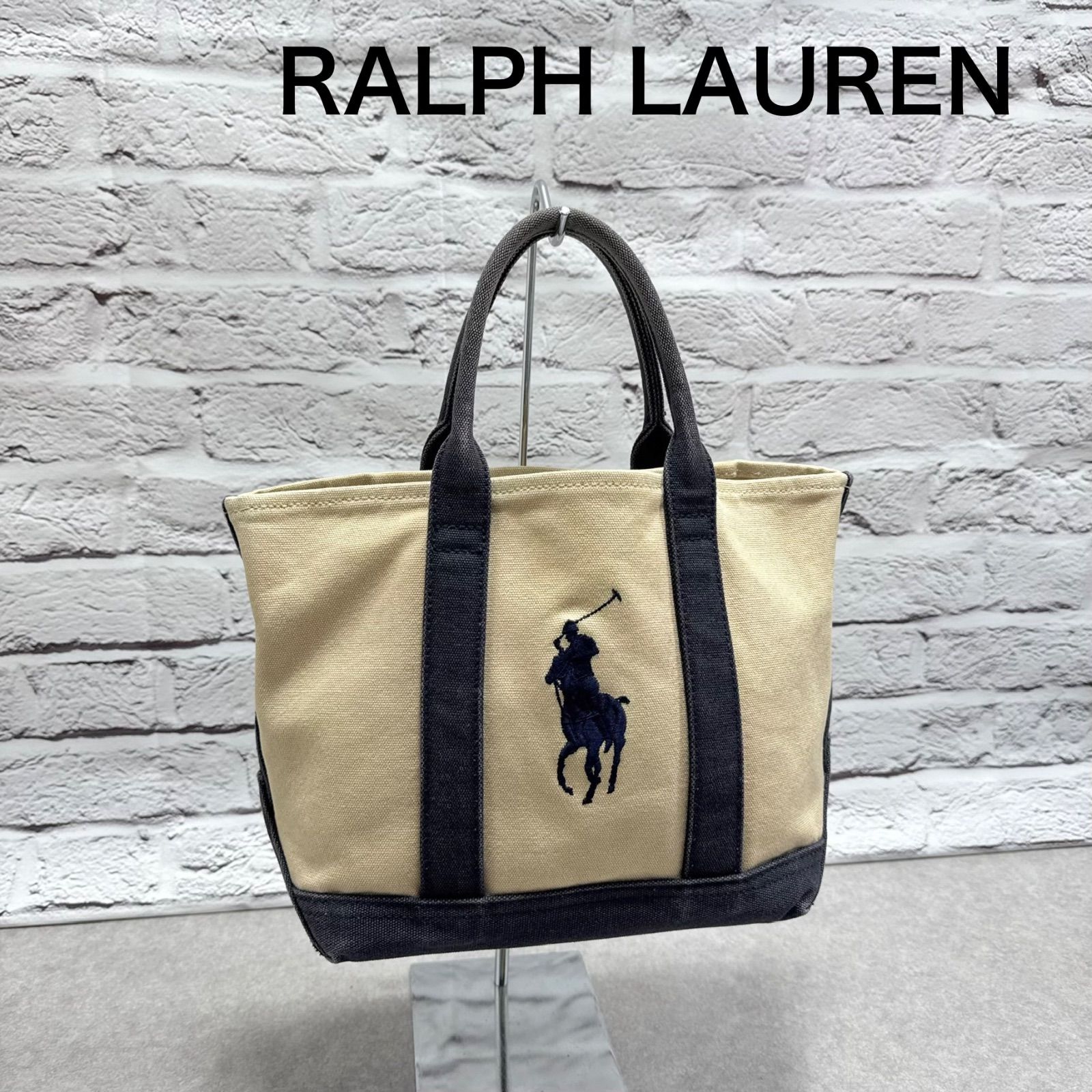 RALPH LAUREN ラルフローレン　キャンバス　ミニトートバッグ 美品 RALPH LAUREN ラルフローレン キャンバス ミニトートバッグ