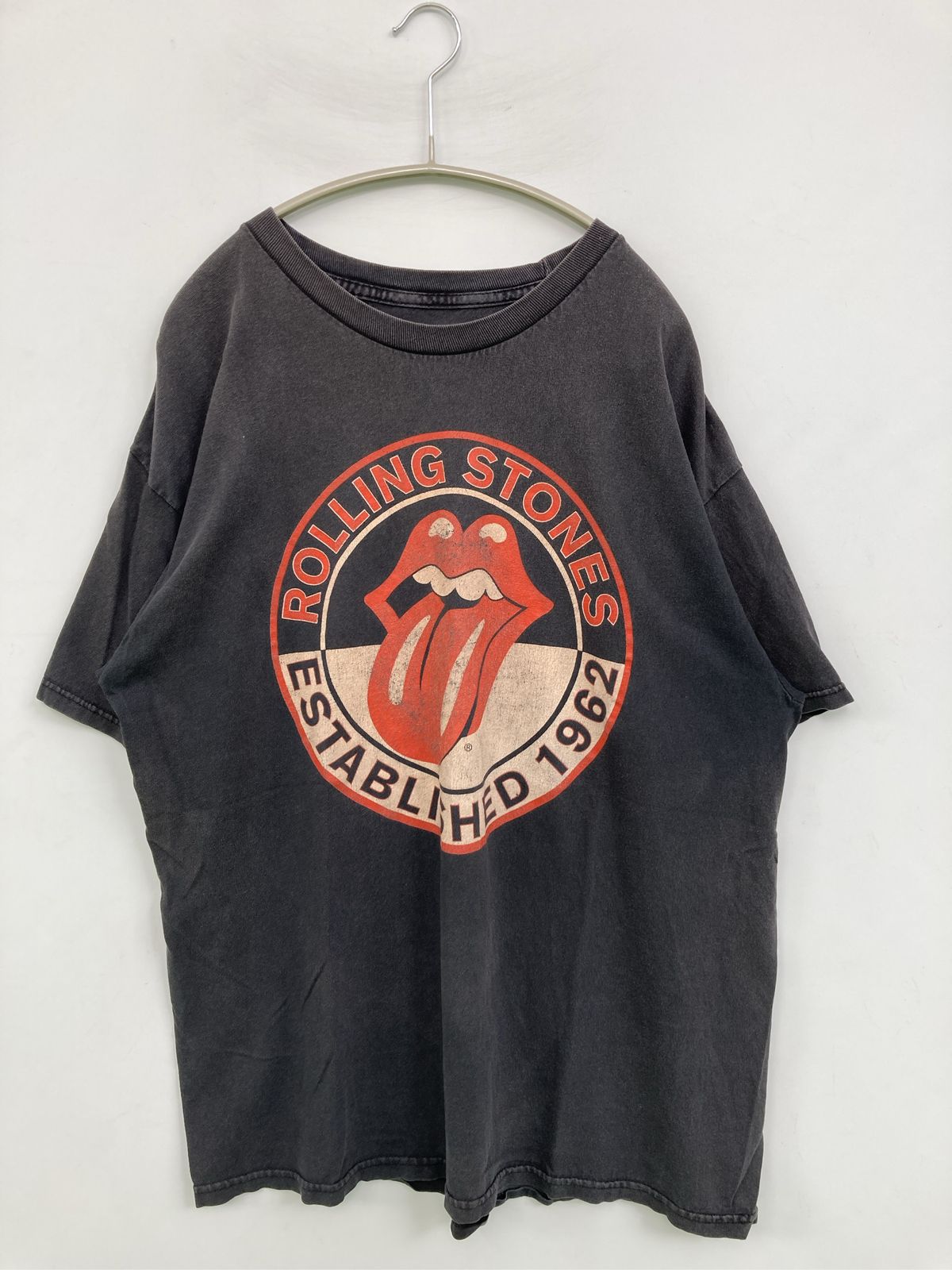 Tシャツ/カットソー グレー 前面プリント ミドル丈 半袖 クルーネック(丸首) メンズ