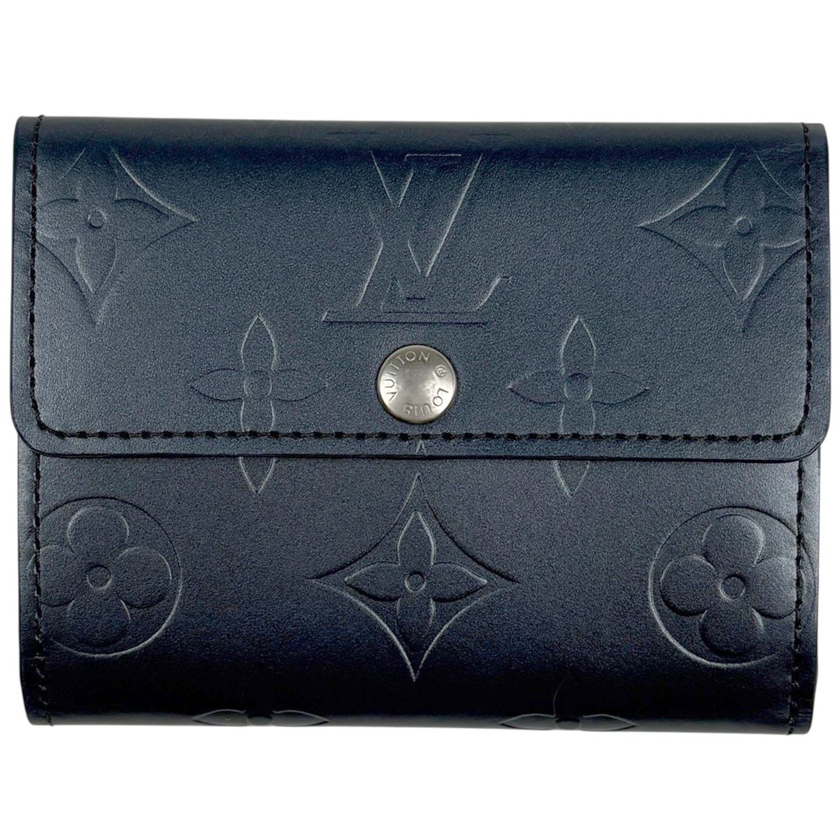 ルイ・ヴィトン Louis Vuitton ラドロー 小銭入れ カード入れ 二つ折り モノグラムマット ネイビー M65125 レディース 【中古】